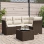 vidaXL 5-tlg. Garten-Sofagarnitur mit Kissen Braun Poly Rattan vidaXL 5-tlg. Garten-Sofagarnitur mit Kissen Braun Poly Rattan