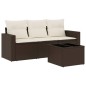 vidaXL 4-tlg. Garten-Sofagarnitur mit Kissen Braun Poly Rattan vidaXL 4-tlg. Garten-Sofagarnitur mit Kissen Braun Poly Rattan