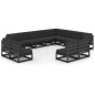 vidaXL 12-tlg. Garten-Lounge-Set mit Kissen Schwarz Massivholz Kiefer vidaXL 12-tlg. Garten-Lounge-Set mit Kissen Schwarz Massivholz Kiefer