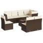vidaXL 9-tlg. Garten-Sofagarnitur mit Kissen Braun Poly Rattan vidaXL 9-tlg. Garten-Sofagarnitur mit Kissen Braun Poly Rattan
