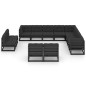 vidaXL 12-tlg. Garten-Lounge-Set mit Kissen Schwarz Massivholz Kiefer vidaXL 12-tlg. Garten-Lounge-Set mit Kissen Schwarz Massivholz Kiefer