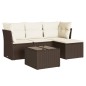 vidaXL 5-tlg. Garten-Sofagarnitur mit Kissen Braun Poly Rattan vidaXL 5-tlg. Garten-Sofagarnitur mit Kissen Braun Poly Rattan