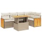 vidaXL 6-tlg. Garten-Sofagarnitur mit Kissen Beige Poly Rattan vidaXL 6-tlg. Garten-Sofagarnitur mit Kissen Beige Poly Rattan