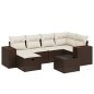 vidaXL 7-tlg. Garten-Sofagarnitur mit Kissen Braun Poly Rattan vidaXL 7-tlg. Garten-Sofagarnitur mit Kissen Braun Poly Rattan