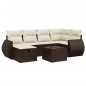vidaXL 7-tlg. Garten-Sofagarnitur mit Kissen Braun Poly Rattan vidaXL 7-tlg. Garten-Sofagarnitur mit Kissen Braun Poly Rattan