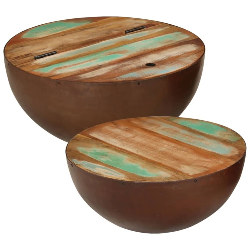 vidaXL Couchtische 2 Stk. Schalenförmig Altholz Massiv vidaXL Couchtische 2 Stk. Schalenförmig Altholz Massiv