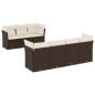 vidaXL 8-tlg. Garten-Sofagarnitur mit Kissen Braun Poly Rattan vidaXL 8-tlg. Garten-Sofagarnitur mit Kissen Braun Poly Rattan
