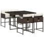 vidaXL 5-tlg. Garten-Essgruppe mit Kissen Braun Poly Rattan vidaXL 5-tlg. Garten-Essgruppe mit Kissen Braun Poly Rattan
