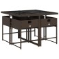 vidaXL 5-tlg. Garten-Essgruppe mit Kissen Braun Poly Rattan vidaXL 5-tlg. Garten-Essgruppe mit Kissen Braun Poly Rattan