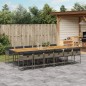 vidaXL 13-tlg. Garten-Essgruppe mit Kissen Grau Poly Rattan vidaXL 13-tlg. Garten-Essgruppe mit Kissen Grau Poly Rattan
