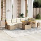 vidaXL 8-tlg. Garten-Sofagarnitur mit Kissen Beige Poly Rattan vidaXL 8-tlg. Garten-Sofagarnitur mit Kissen Beige Poly Rattan