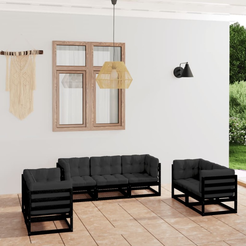 vidaXL 7-tlg. Garten-Lounge-Set mit Kissen Kiefer Massivholz vidaXL 7-tlg. Garten-Lounge-Set mit Kissen Kiefer Massivholz