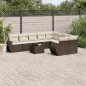 vidaXL 10-tlg. Garten-Sofagarnitur mit Kissen Braun Poly Rattan vidaXL 10-tlg. Garten-Sofagarnitur mit Kissen Braun Poly Rattan