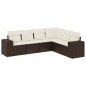 vidaXL 6-tlg. Garten-Sofagarnitur mit Kissen Braun Poly Rattan vidaXL 6-tlg. Garten-Sofagarnitur mit Kissen Braun Poly Rattan