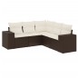 vidaXL 5-tlg. Garten-Sofagarnitur mit Kissen Braun Poly Rattan
