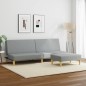 vidaXL Schlafsofa 2-Sitzer mit Fußhocker Hellgrau Stoff vidaXL Schlafsofa 2-Sitzer mit Fußhocker Hellgrau Stoff