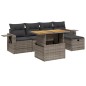 vidaXL 6-tlg. Garten-Sofagarnitur mit Kissen Grau Poly Rattan vidaXL 6-tlg. Garten-Sofagarnitur mit Kissen Grau Poly Rattan