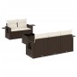 vidaXL 6-tlg. Garten-Sofagarnitur mit Kissen Braun Poly Rattan vidaXL 6-tlg. Garten-Sofagarnitur mit Kissen Braun Poly Rattan