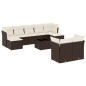 vidaXL 10-tlg. Garten-Sofagarnitur mit Kissen Braun Poly Rattan vidaXL 10-tlg. Garten-Sofagarnitur mit Kissen Braun Poly Rattan
