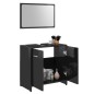 vidaXL Badmöbel-Set Hochglanz-Schwarz Holzwerkstoff vidaXL Badmöbel-Set Hochglanz-Schwarz Holzwerkstoff
