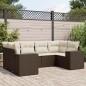 vidaXL 6-tlg. Garten-Sofagarnitur mit Kissen Braun Poly Rattan vidaXL 6-tlg. Garten-Sofagarnitur mit Kissen Braun Poly Rattan