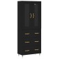 Highboard Schwarz 69,5x34x180 cm Holzwerkstoff Highboard Schwarz 69,5x34x180 cm Holzwerkstoff
