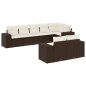 vidaXL 8-tlg. Garten-Sofagarnitur mit Kissen Braun Poly Rattan