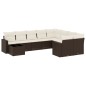 vidaXL 10-tlg. Garten-Sofagarnitur mit Kissen Braun Poly Rattan vidaXL 10-tlg. Garten-Sofagarnitur mit Kissen Braun Poly Rattan