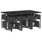 vidaXL 11-tlg. Garten-Essgruppe mit Kissen Schwarz Poly Rattan vidaXL 11-tlg. Garten-Essgruppe mit Kissen Schwarz Poly Rattan