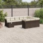vidaXL 11-tlg. Garten-Sofagarnitur mit Kissen Braun Poly Rattan vidaXL 11-tlg. Garten-Sofagarnitur mit Kissen Braun Poly Rattan