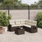 vidaXL 6-tlg. Garten-Sofagarnitur mit Kissen Braun Poly Rattan vidaXL 6-tlg. Garten-Sofagarnitur mit Kissen Braun Poly Rattan