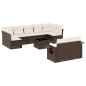 vidaXL 10-tlg. Garten-Sofagarnitur mit Kissen Braun Poly Rattan vidaXL 10-tlg. Garten-Sofagarnitur mit Kissen Braun Poly Rattan