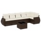 vidaXL 7-tlg. Garten-Sofagarnitur mit Kissen Braun Poly Rattan vidaXL 7-tlg. Garten-Sofagarnitur mit Kissen Braun Poly Rattan
