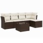 vidaXL 6-tlg. Garten-Sofagarnitur mit Kissen Braun Poly Rattan vidaXL 6-tlg. Garten-Sofagarnitur mit Kissen Braun Poly Rattan