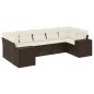 vidaXL 7-tlg. Garten-Sofagarnitur mit Kissen Braun Poly Rattan vidaXL 7-tlg. Garten-Sofagarnitur mit Kissen Braun Poly Rattan