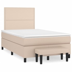 vidaXL Boxspringbett Matratze Cappuccino-Braun 120x190 cm Kunstleder