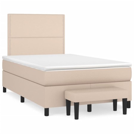 vidaXL Boxspringbett Matratze Cappuccino-Braun 120x190 cm Kunstleder