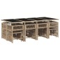 vidaXL 13-tlg. Garten-Essgruppe mit Kissen Beigemischung Poly Rattan vidaXL 13-tlg. Garten-Essgruppe mit Kissen Beigemischung Poly Rattan