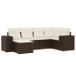 vidaXL 6-tlg. Garten-Sofagarnitur mit Kissen Braun Poly Rattan vidaXL 6-tlg. Garten-Sofagarnitur mit Kissen Braun Poly Rattan