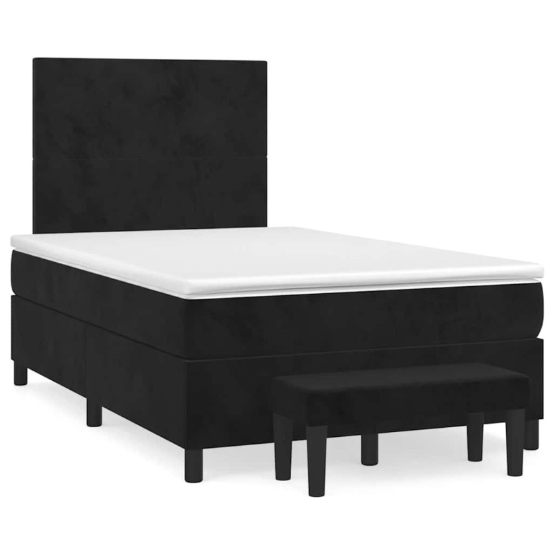 vidaXL Boxspringbett mit Matratze Schwarz 120x190 cm Samt vidaXL Boxspringbett mit Matratze Schwarz 120x190 cm Samt