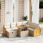 vidaXL 8-tlg. Garten-Sofagarnitur mit Kissen Beige Poly Rattan vidaXL 8-tlg. Garten-Sofagarnitur mit Kissen Beige Poly Rattan