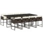 vidaXL 9-tlg. Garten-Essgruppe mit Kissen Braun Poly Rattan vidaXL 9-tlg. Garten-Essgruppe mit Kissen Braun Poly Rattan