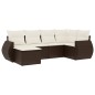 vidaXL 6-tlg. Garten-Sofagarnitur mit Kissen Braun Poly Rattan vidaXL 6-tlg. Garten-Sofagarnitur mit Kissen Braun Poly Rattan