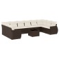 vidaXL 11-tlg. Garten-Sofagarnitur mit Kissen Braun Poly Rattan vidaXL 11-tlg. Garten-Sofagarnitur mit Kissen Braun Poly Rattan