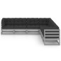 7-tlg. Garten-Lounge-Set mit Kissen Grau Kiefer Massivholz 7-tlg. Garten-Lounge-Set mit Kissen Grau Kiefer Massivholz