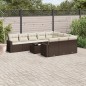 vidaXL 11-tlg. Garten-Sofagarnitur mit Kissen Braun Poly Rattan vidaXL 11-tlg. Garten-Sofagarnitur mit Kissen Braun Poly Rattan