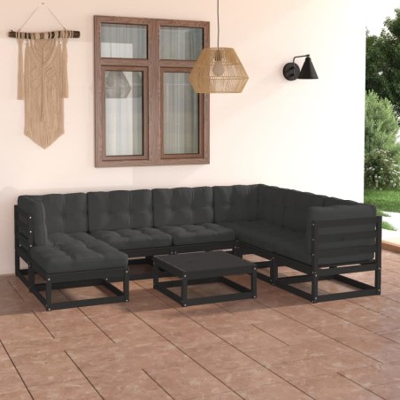 vidaXL 8-tlg. Garten-Lounge-Set mit Kissen Massivholz Kiefer