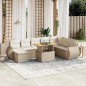vidaXL 9-tlg. Garten-Sofagarnitur mit Kissen Beige Poly Rattan vidaXL 9-tlg. Garten-Sofagarnitur mit Kissen Beige Poly Rattan