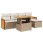 vidaXL 6-tlg. Garten-Sofagarnitur mit Kissen Beige Poly Rattan vidaXL 6-tlg. Garten-Sofagarnitur mit Kissen Beige Poly Rattan