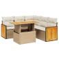 vidaXL 6-tlg. Garten-Sofagarnitur mit Kissen Beige Poly Rattan vidaXL 6-tlg. Garten-Sofagarnitur mit Kissen Beige Poly Rattan